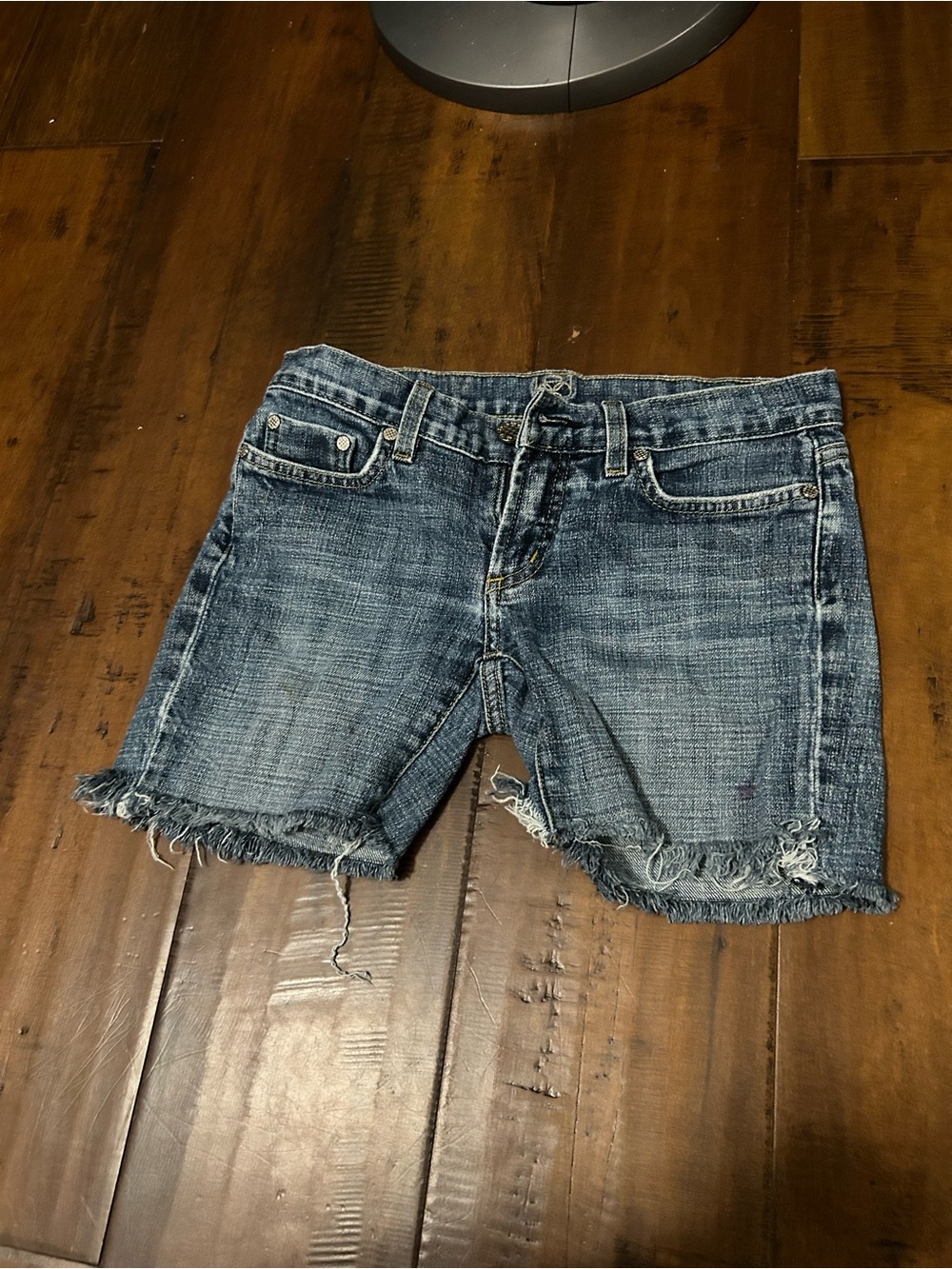 Amazon Women's Frayed Hem Distressed Jean Shorts - Blue